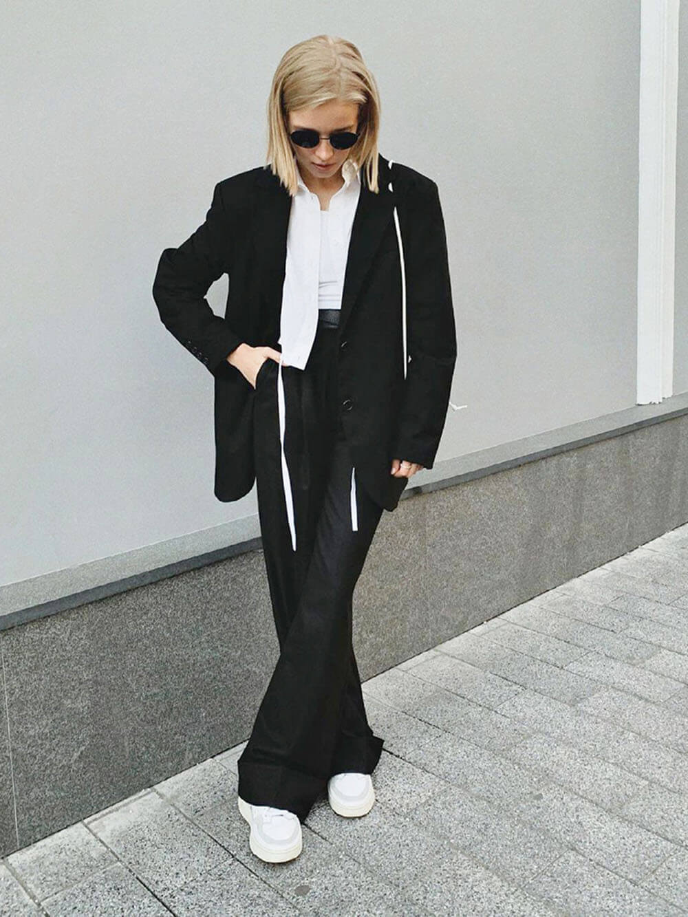 Zwarte hoge taille broek
