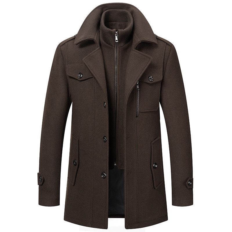 MARC™ | Elegante Wollen Jas met Hoge Kraag