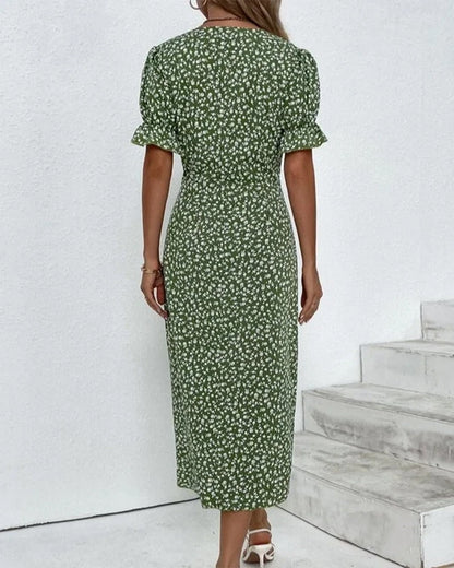 SOOR | Elegante en Comfortabele Midi Jurk met Bloemenprint