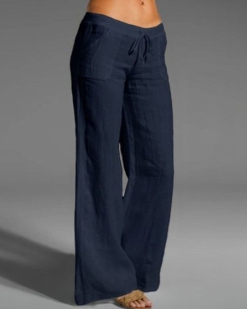 Maison Loréa® | Effen broek met wijde Pijpen