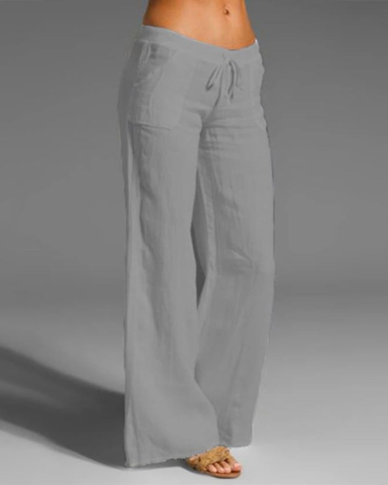 Maison Loréa® | Effen broek met wijde Pijpen