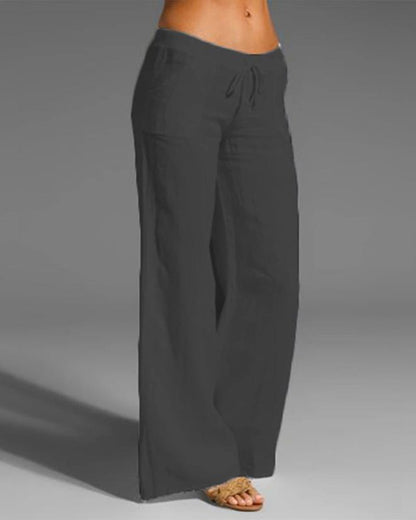 Maison Loréa® | Effen broek met wijde Pijpen