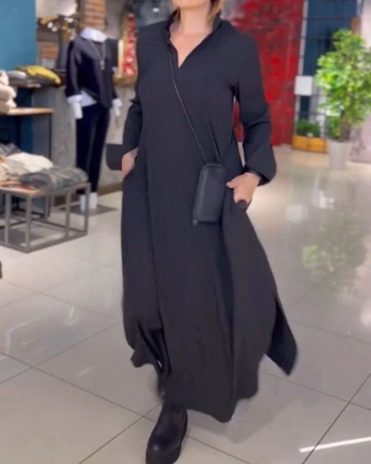 CIRA™ | Lange Jurk met Elegante Zijsplitten en Tijdloos Comfort