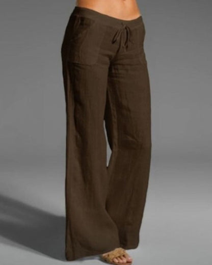 Maison Loréa® | Effen broek met wijde Pijpen
