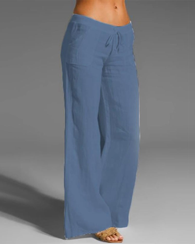 Maison Loréa® | Effen broek met wijde Pijpen