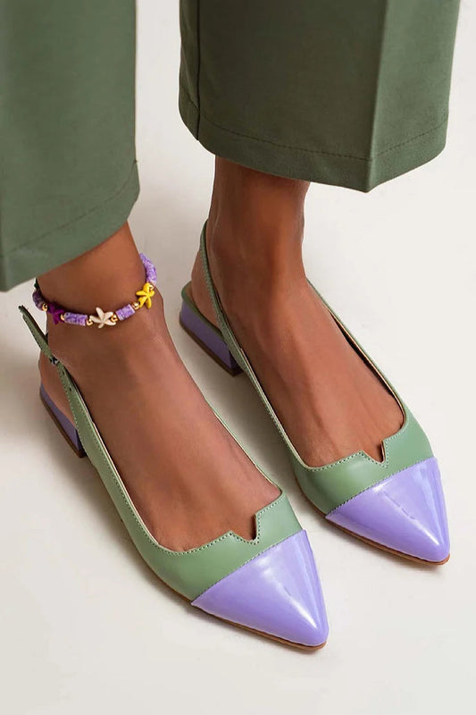 SARA | Elegante ballerina's met punt en bicolore details voor een verfijnde stijl