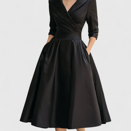 MYTA™ | Midi jurk met een elegante snit en een flatterende silhouet