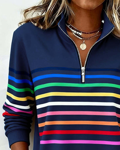 VERA | Kleurrijke half-zip trui
