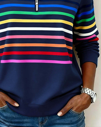 VERA | Kleurrijke half-zip trui