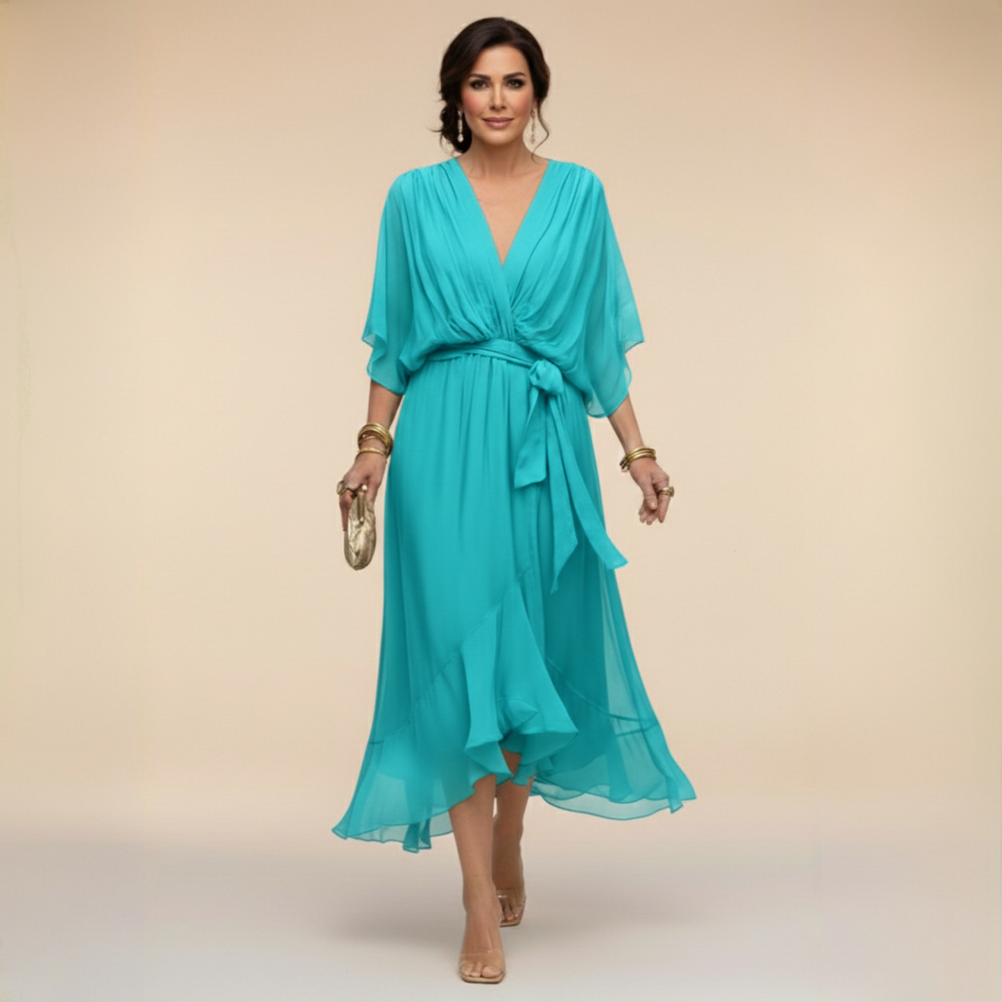 FAY™ | Stralend de zomer door met de FAY™ V-hals Jurk.