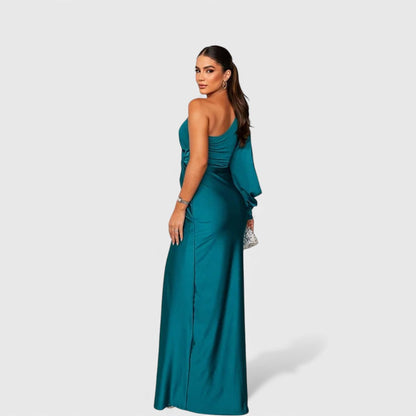 JULIA™ | Elegante Maxi Jurk met One-Shoulder Pasvorm voor Avond & Feest
