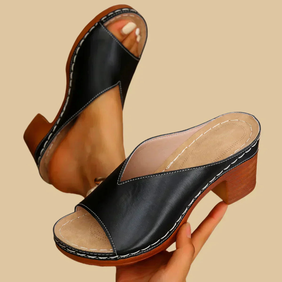 ANNE | Orthopedische Sandalen met Brede Hak Elegant en Comfortabel voor Elke Dag