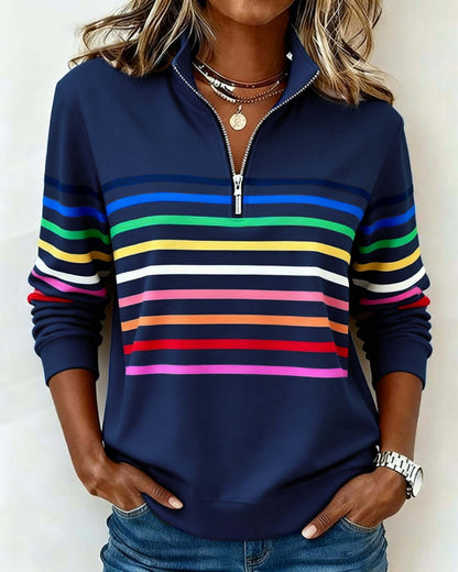 VERA | Kleurrijke half-zip trui