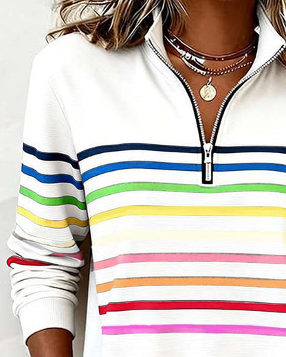 VERA | Kleurrijke half-zip trui