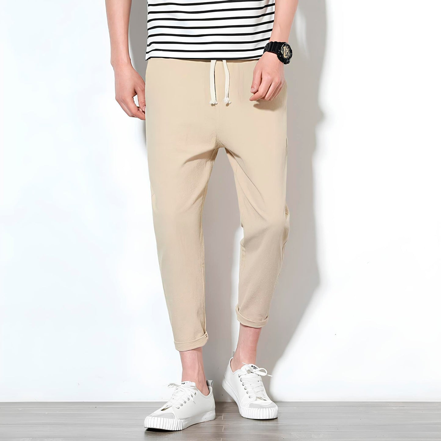 MAISON LORÉA | Enkellange Stretch Pantalon met Elastische Taille