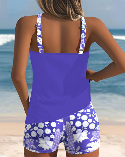 SABRINA - Tweedelig Badpak met Comfortabele Pasvorm en Bloemig Strandstijl