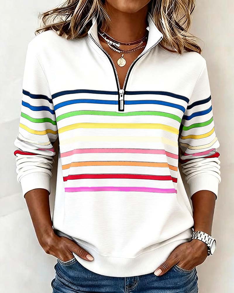 VERA | Kleurrijke half-zip trui
