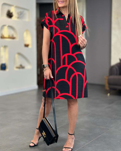 VIRELLE | Elegante Midi Jurk met Korte Mouwen