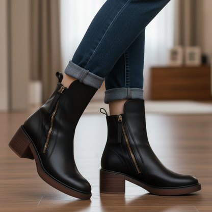 VIENNA™ | Zwarte Laarzen met Hak voor Comfort en Stijl