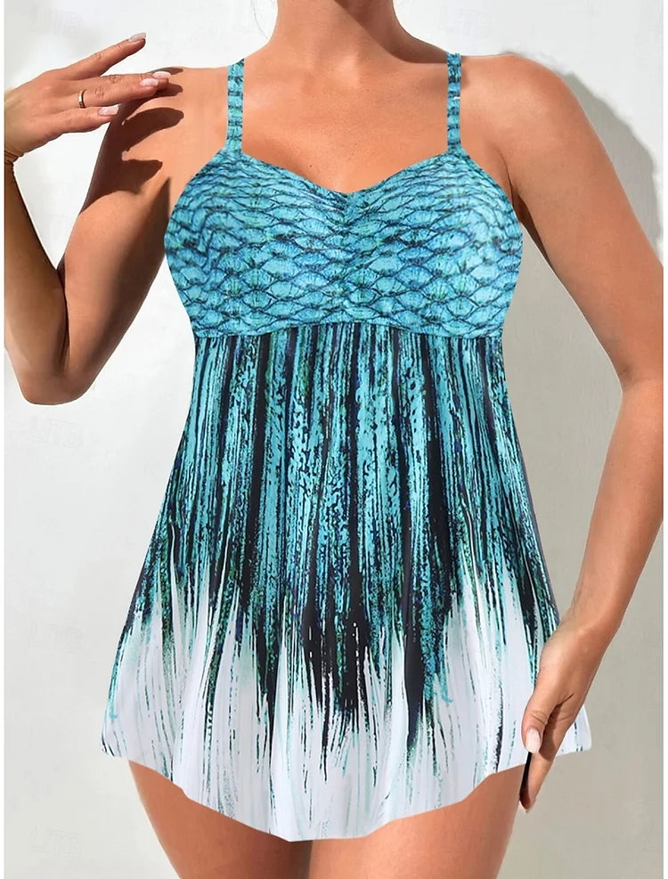 Perla - Set van badkleding met zeemeerminprint die de buik bedekt