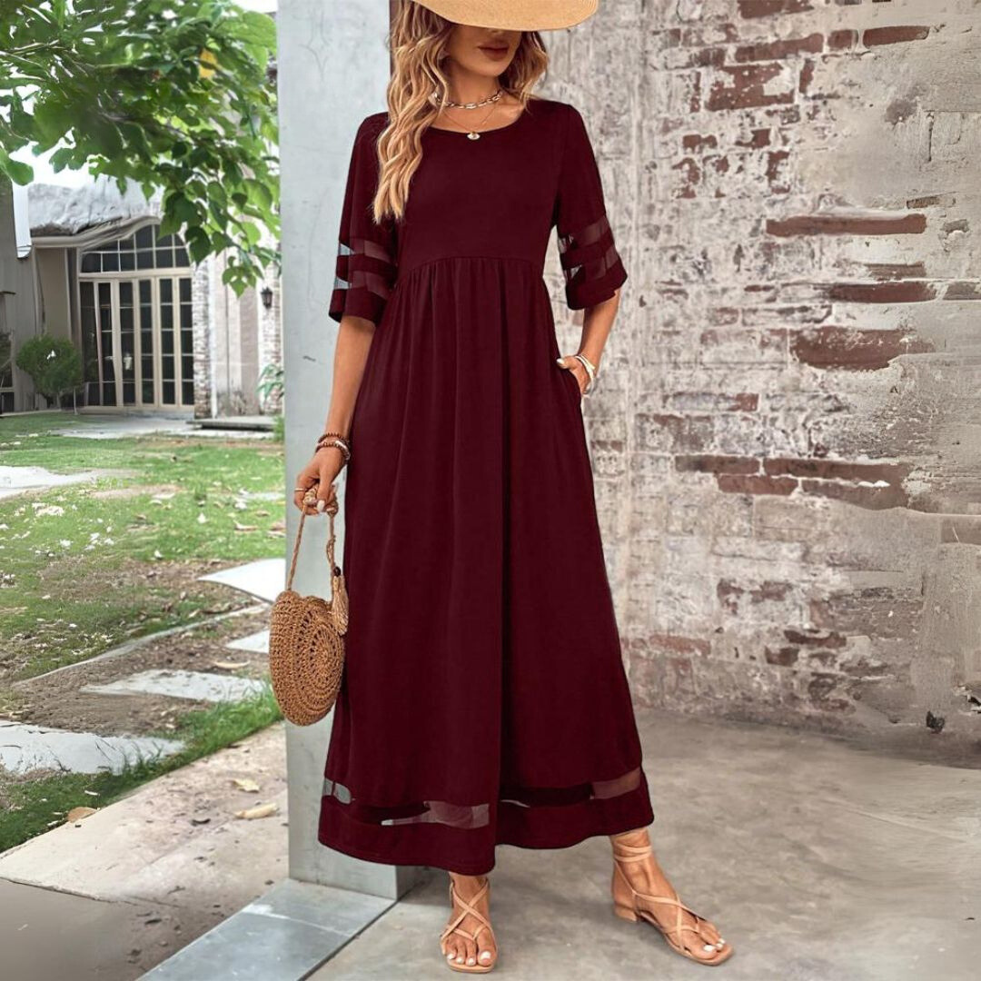Aubrey™ – Flatterende Midi-jurk met Tummy-bedekking