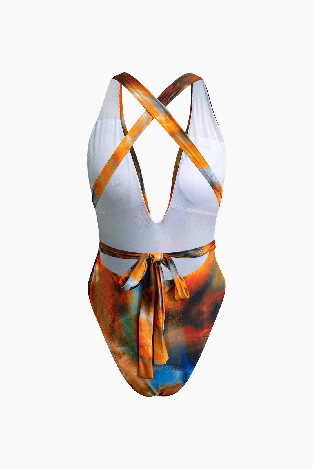 Siena - Set van gekruiste badkleding en aquarel pareo