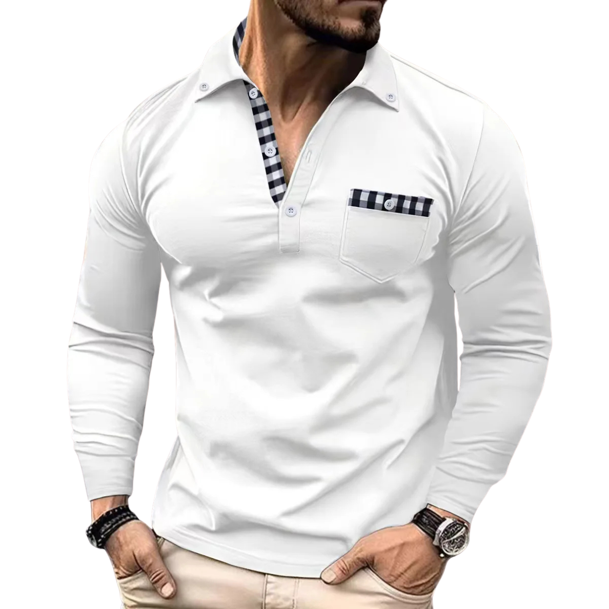 JORICK | ELEGANTE POLO MET RUITDETAILS VOOR HEREN