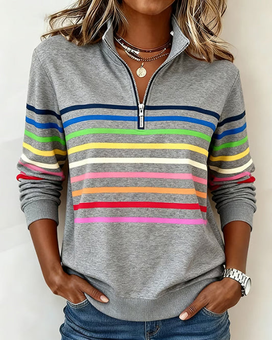 VERA | Kleurrijke half-zip trui