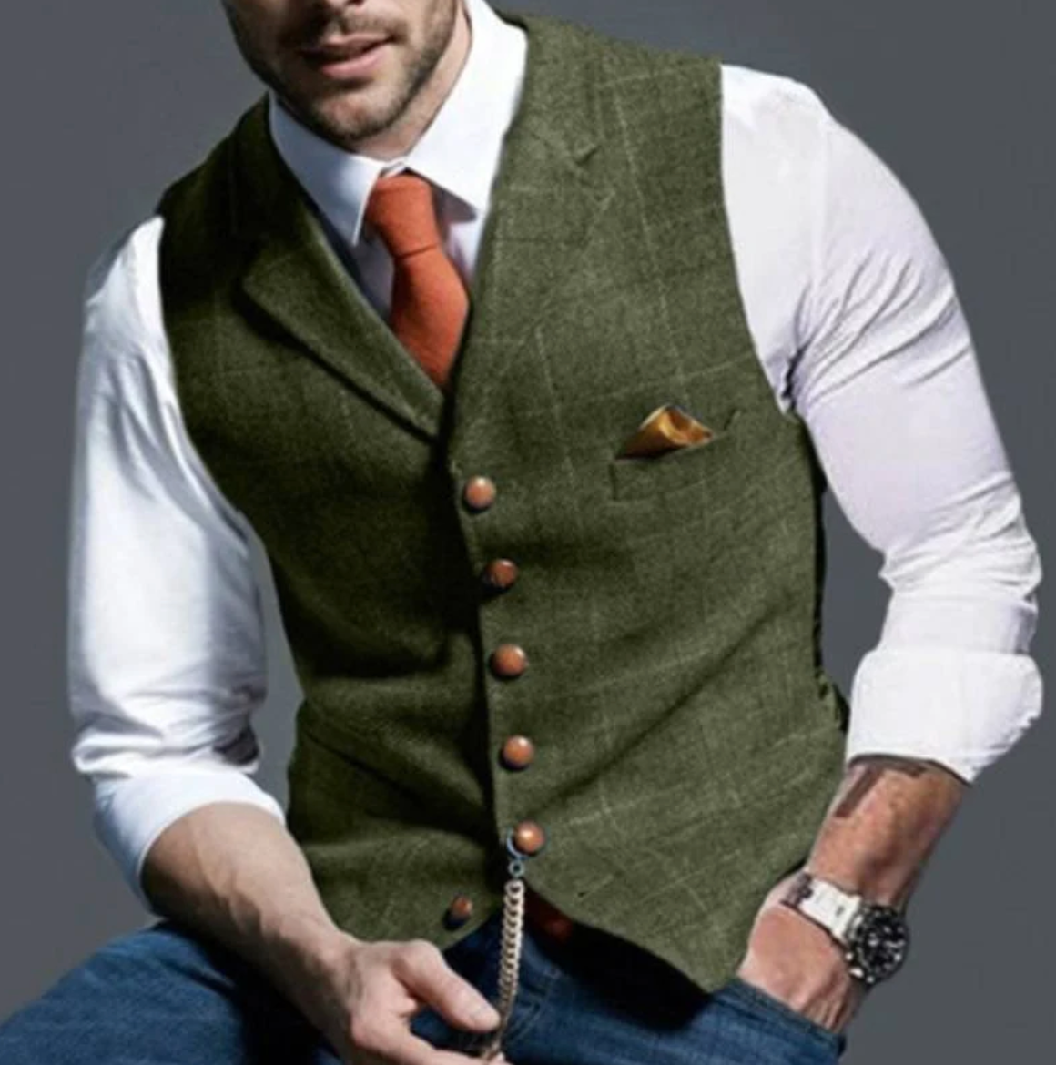 BRUNO | Elegant Vest met Geruit Patroon en Tijdloze Pasvorm