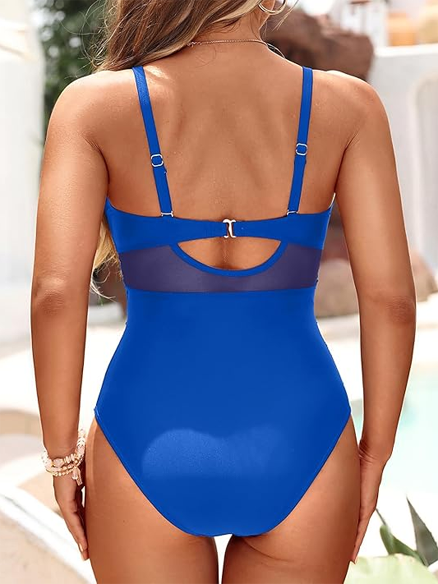 SOFIA - Eénstuk Badpak met Transparante Accenten en Elegante Corrigerende Pasvorm