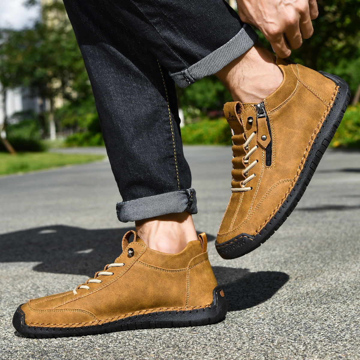ADAM™ | Nubuckleder Schoenen met Rits voor Mannen