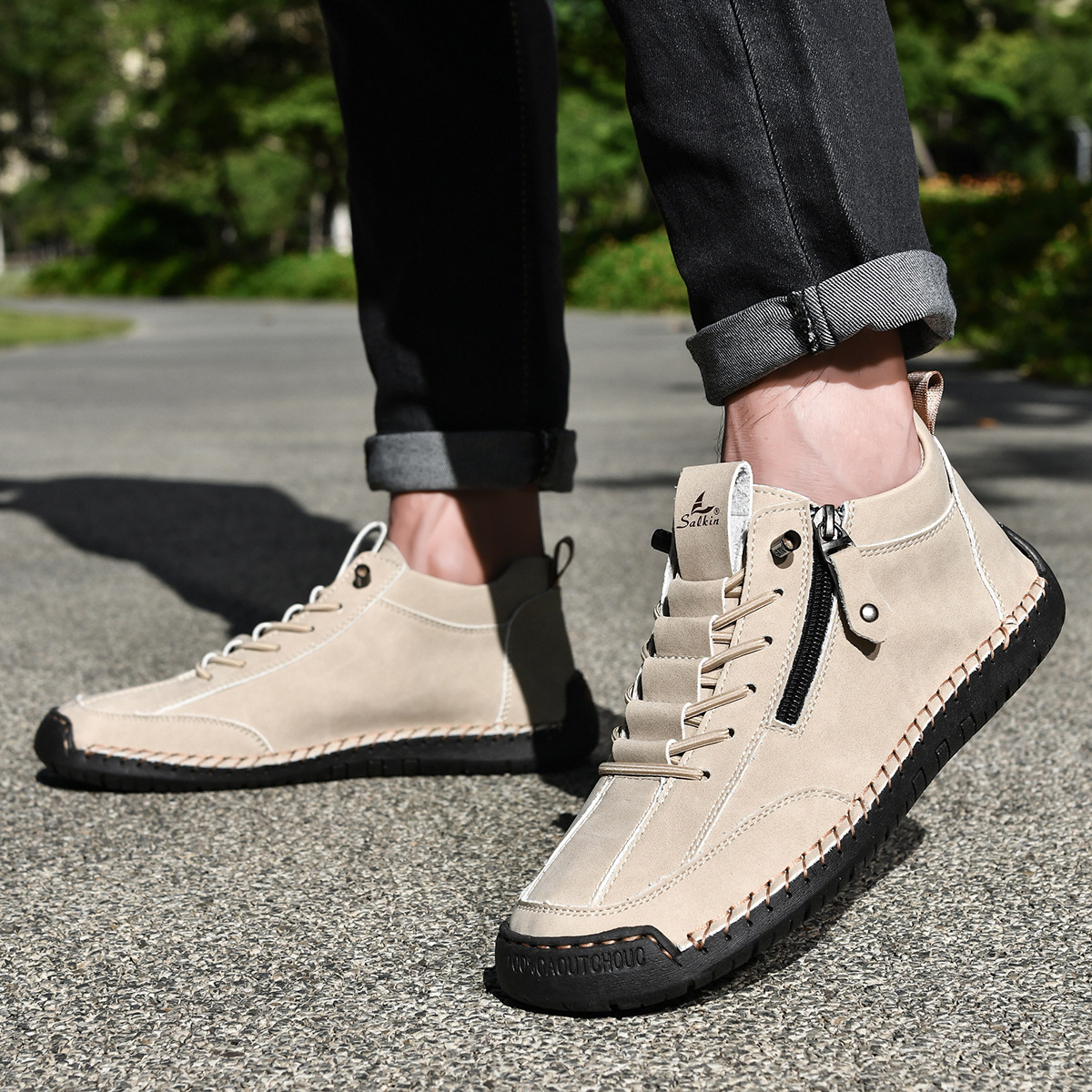 ADAM™ | Nubuckleder Schoenen met Rits voor Mannen