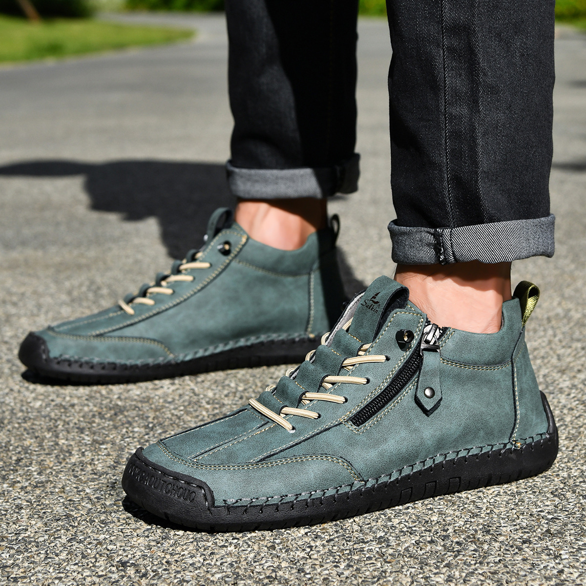 ADAM™ | Nubuckleder Schoenen met Rits voor Mannen