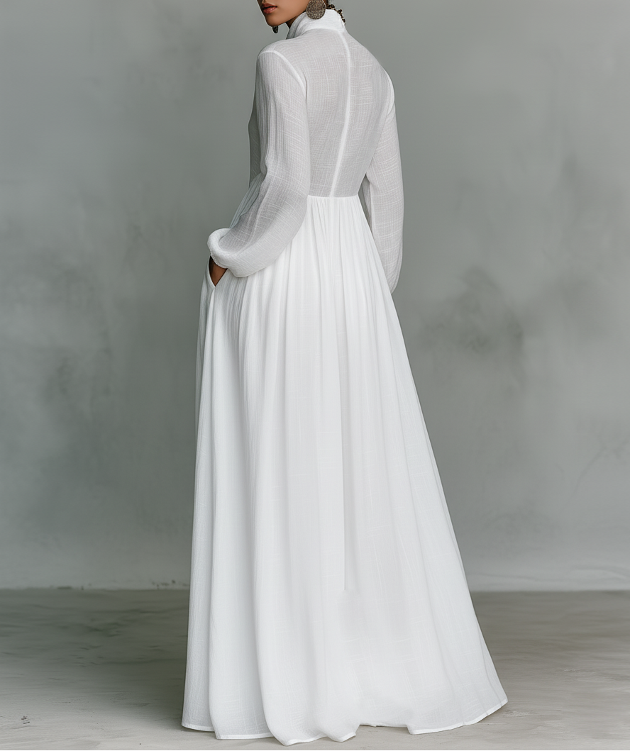 NIDA™ | Maxi Jurk met Tijdloze Elegantie en Flatterende Valling voor Elke Dag