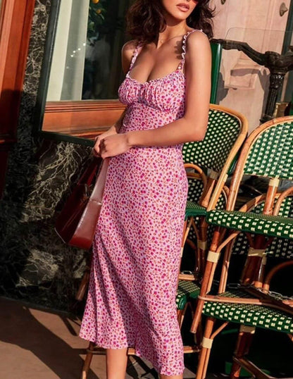 Mouwloze bloemenprint jurk