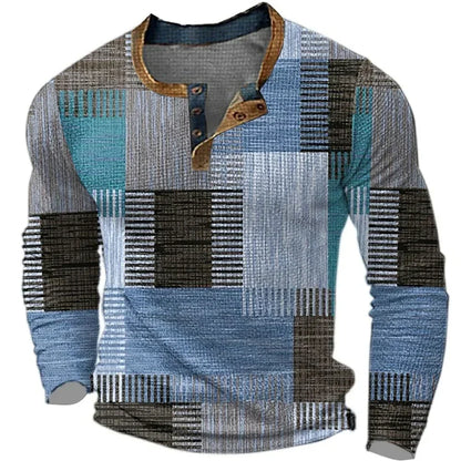 MAISON LORÉA™ | Luxe Patchwork Overhemd met Lange Mouwen – Karakter & Stijl