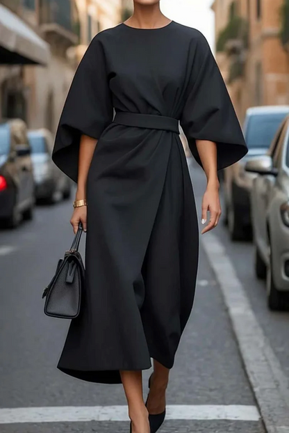 LOTTE | Elegante Jurk met Lanternmouwen en Tailleband
