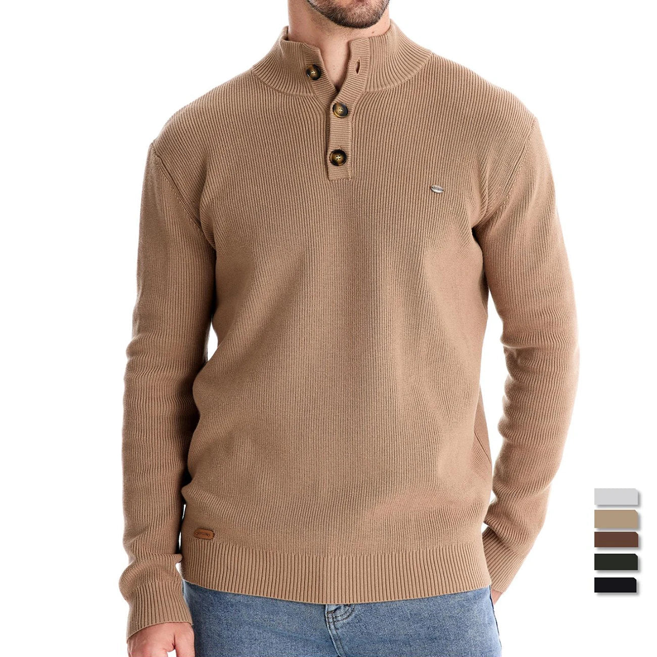 PULSE | Herenpullover met knoopdesign