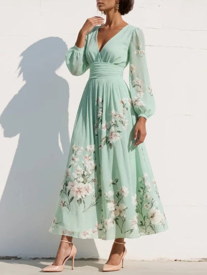 Odelia Midi-jurk | Tijdloze Elegantie met Bloemen Print