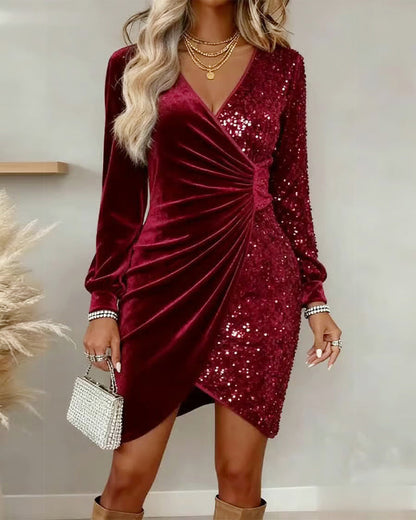 MILA | Feestelijke Midi Jurk met V-hals