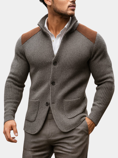 BARON | Gebreid Jasvest met Suède Accenten voor Comfort en Klasse