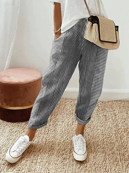 Maison Loréa® | Gestreepte Katoenen Broek