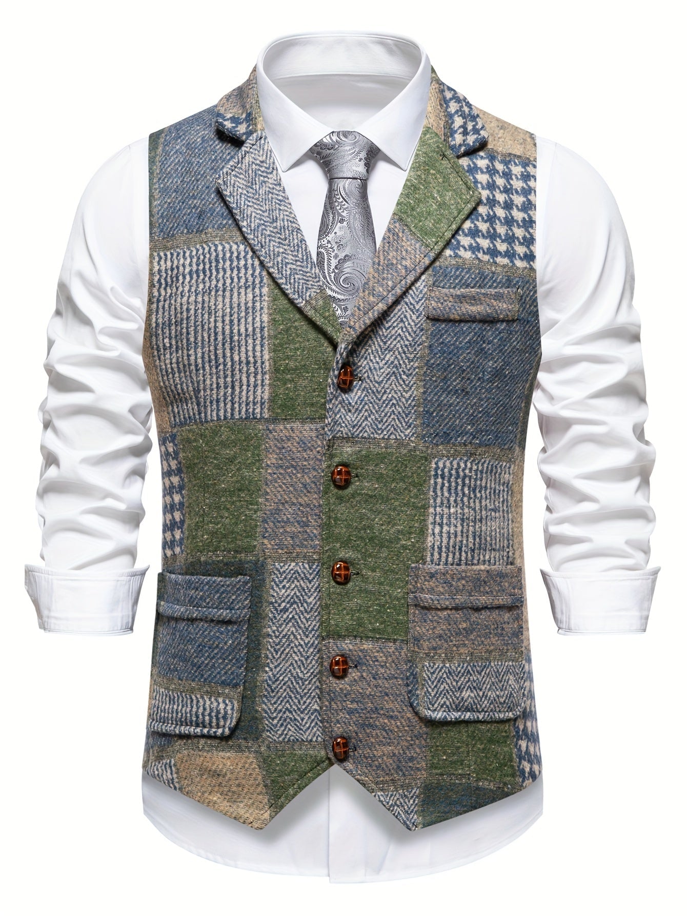 Oliver | Klassiek Tweed Gilet met Getailleerde Pasvorm