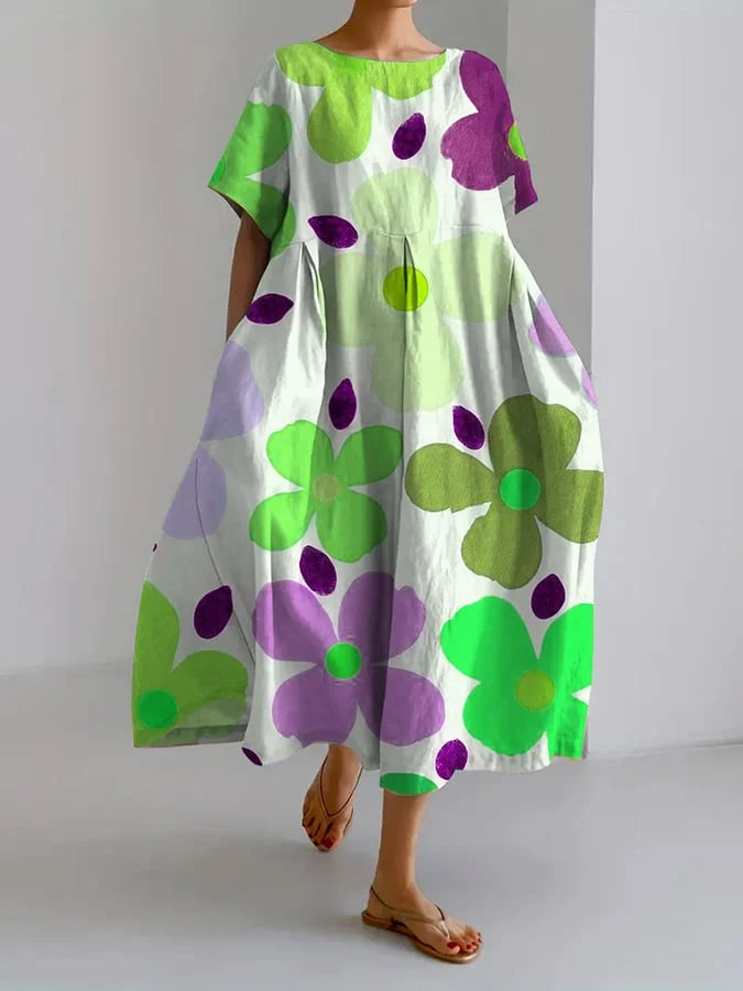 REGINA | Midi Bloemenjurk met Zorgeloze Stijl en Zomercomfort voor Kleurrijke Dagen