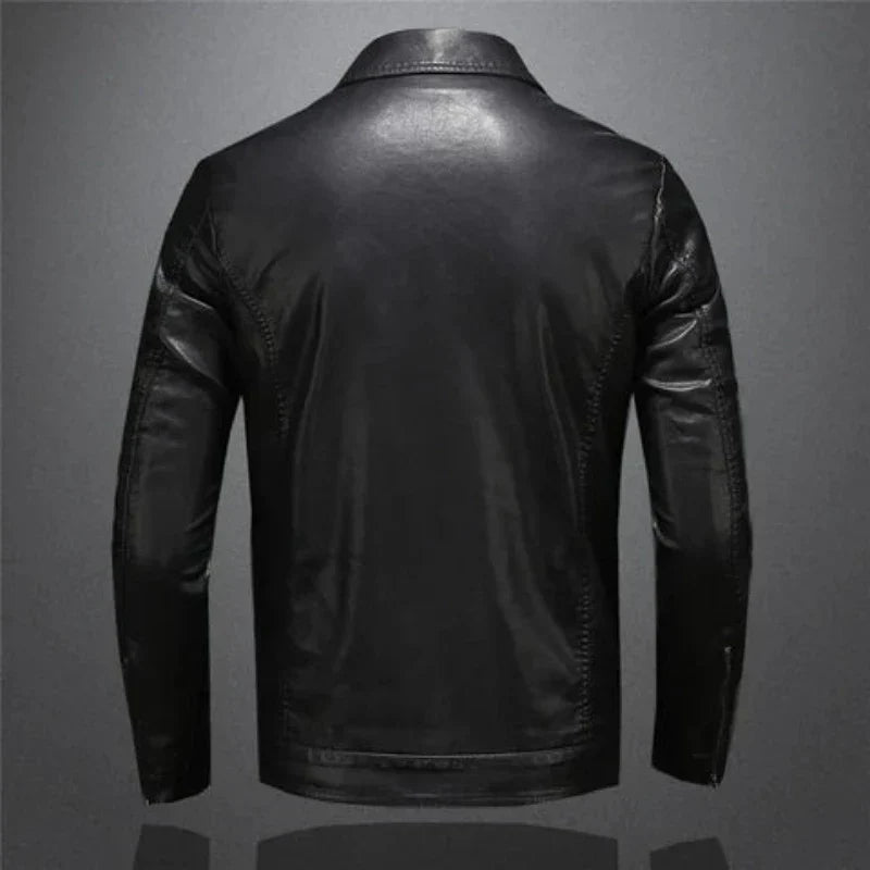 MIKE™ | Chique Zwarte Leren Jas