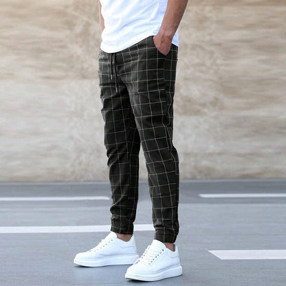 MAISON LORÉA | Geruite Slim-Fit Pantalon met Trekkoord