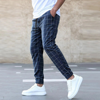 MAISON LORÉA | Geruite Slim-Fit Pantalon met Trekkoord