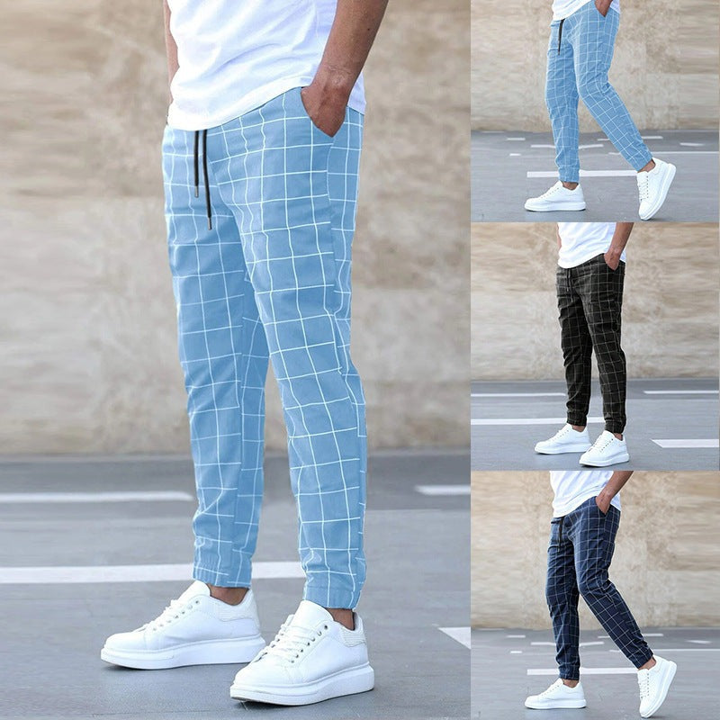 MAISON LORÉA | Geruite Slim-Fit Pantalon met Trekkoord