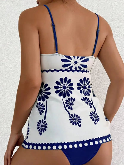 Margarita - Tankini Set met Bloemenpatroon en Buikbedekking