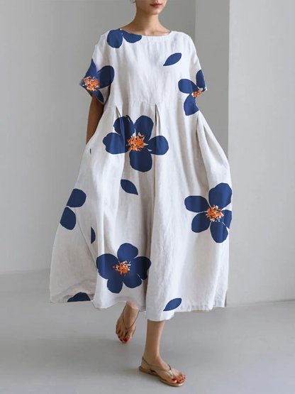 RIANNE | Lange Zomerjurk met Levendige Bloemen en Zachte Comfort voor Zonnige Dagen